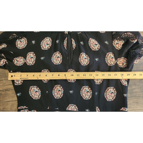 Nanette Lepore Womens Floral Print Shakespeare Dress Black 100% Silk Size 8 (M) - Picture 8 of 10